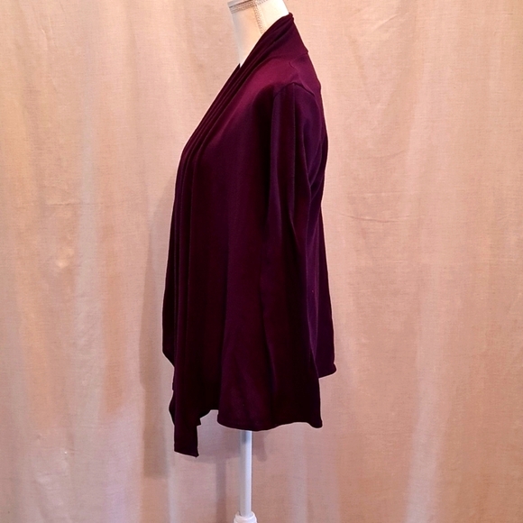 Purple long-sleeved cardian, Prob Sz L, GUC, great with dress/ jeans/skirt - Picture 2 of 4
